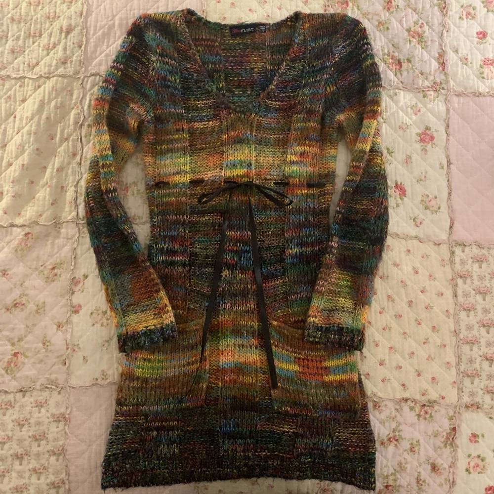 🖤SOLD🖤 Ultra Flirt rainbow knit sweater dress